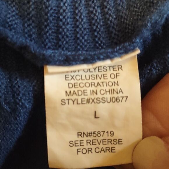 NY Collection Women's Size L‎ ruched side & sleeve open grommet neckline sweater - Picture 7 of 10